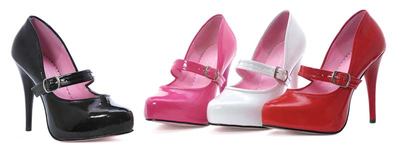 469-LADYJANE - Fuchsia - 4.5`` Mary Jane in High Heels and Platforms