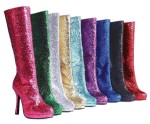 421-Zara - Fuchsia Glitter - 4" Knee High Glitter Boot With Inner Zipper in Knee High Heels and Plaforms