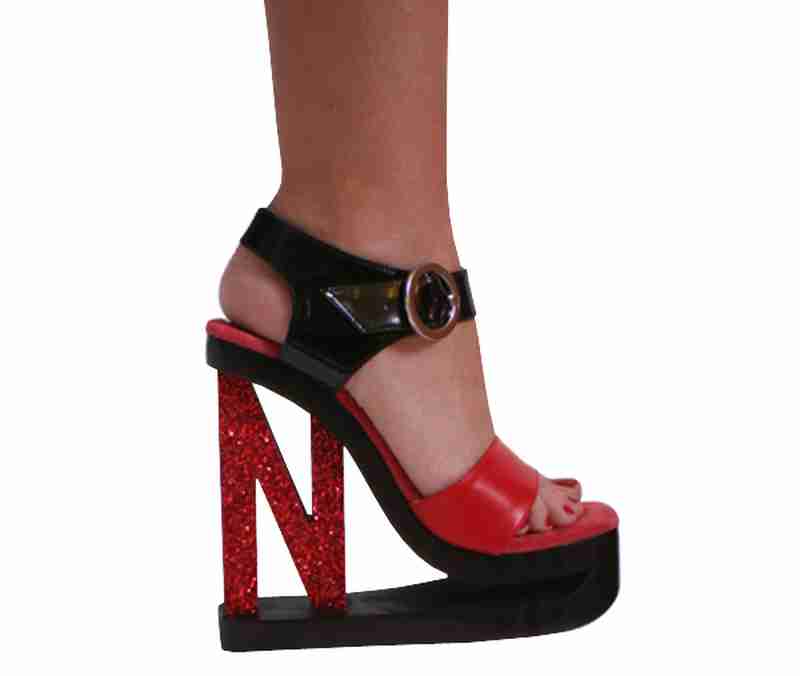 Karo 3253 - Black & Red Leather (N) - Black & Red Leather (N) in Mid-Platform High Heels