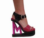 Karo 3253 - Black & Hot Pink Leather (M) - Black & Hot Pink Leather (M) in Mid-Platform High Heels