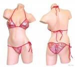 Tony Wear 3074-H - Butterfly tie side hologram bikini set with scrunch back bottoms. in Swim Wear and Bathing Suits