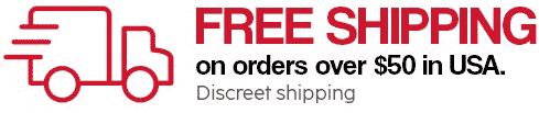Free Shipping on orders over USD 50 in USA.  Discreet Shipping