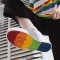 Soho Lace-Up Rainbow Canvas Sneakers -  White
