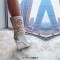 Pointed Toe Shiny Skull Ankle Highs Wedges Boots - White