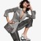 Round Toe Genuine Leather Wedges Heels Snake Print Pumps - Silver