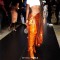 Pointed Toe Stiletto Heels Over Thee Knee Metallic Zipper Boots - Orange