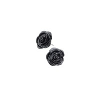 E339 - Black Rose Studs