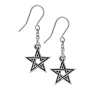 E395 - Black Star Earrings