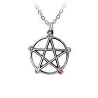 P786 - Wiccan Elemental Pentacle Necklace