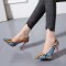 Ladies Party Stiletto Pumps - Blue and Orange Snake