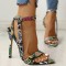 Ladies Party Stiletto Sandals B - Snake 