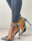 Ladies Party Stiletto Sandals B - Blue Snake 