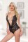 10-2022B - Allure Lace And Fishnet Romper Black