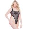4-0042XK - Kitten Crotchless Lace Up Side Teddy