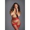 A1112R - Adore The Goddess Red Strappy Waist Cincher & Lace G String