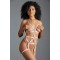 A1126P - Adore Bustier With Leg Bands & Open G String Pink