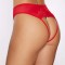 A1163R - Allure Lingerie Blushing Lace Pearl String Thong Red