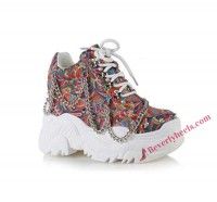 Space Candy - Multi Colored Platform Sneakers with Chain