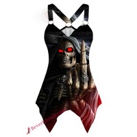 Gothic Skeleton Giving Finger Tank Top