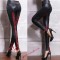Sexy Red Lace-Up Lady Biker Leggings in Black