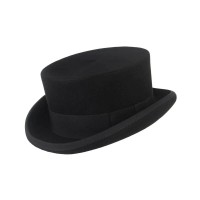 Satin Lined Old Fashion Costumes Magician 5.3 inch Cylinder Top Hat - Black