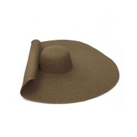 Oversized Straw Summer Brim Summer Sun Beach Hat - Coffee