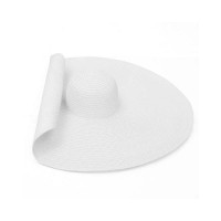 Oversized Straw Summer Brim Summer Sun Beach Hat - Pure White