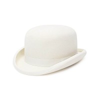 Derby Bowler Satin Lined Old Fashion Costumes Hat - White