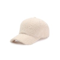 Adjustable Knitted Wool Winter Baseball Cap with Rhinestones - Beige