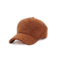 Adjustable Knitted Wool Winter Baseball Cap with Rhinestones - Coffee