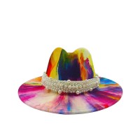 Colorful Bead Straps Panama Party Hat - Multicolor