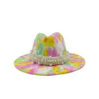 Colorful Bead Straps Panama Party Hat - Multicolor