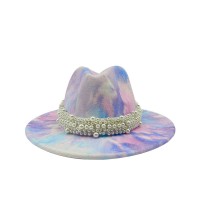 Colorful Bead Straps Panama Party Hat - Multicolor