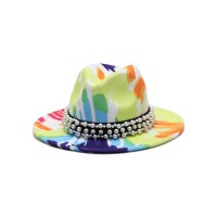 Colorful Bead Straps Panama Party Hat - Multicolor