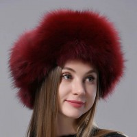 Ushanka Earmuffs Faux Furry Nomad Winter Hat - Wine Red