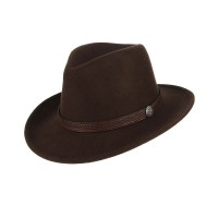 Old Fashion Western Cowgirl Indiana Jones Fedora Hat - Coffee