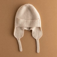 Ushanka 100% Cashmere Knitted Windproof Snow Thicker Warm Winter Hat - Beige