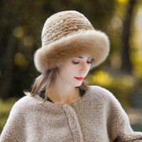 Winter Fashion Faux Fur Warm Hat - Khaki