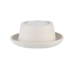 Porkpie Old Fashion Concept Costumes Winter Autumn Warm Style Hat - White