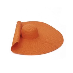 Oversized Straw Summer Brim Summer Sun Beach Hat - Orange