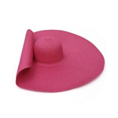 Oversized Straw Summer Brim Summer Sun Beach Hat - Rose
