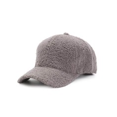 Adjustable Knitted Wool Winter Baseball Cap with Rhinestones - Gray