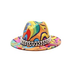 Colorful Bead Straps Panama Party Hat - Multicolor