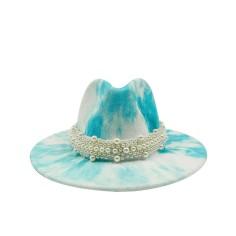 Colorful Bead Straps Panama Party Hat - Multicolor