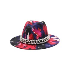 Colorful Bead Straps Panama Party Hat - Multicolor
