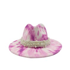 Colorful Bead Straps Panama Party Hat - Multicolor