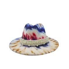Colorful Bead Straps Panama Party Hat - Multicolor