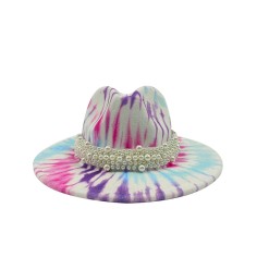 Colorful Bead Straps Panama Party Hat - Multicolor