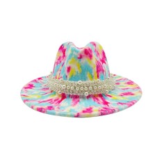 Colorful Bead Straps Panama Party Hat - Multicolor