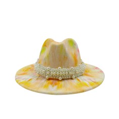 Colorful Bead Straps Panama Party Hat - Multicolor